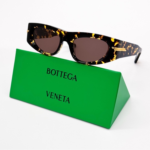 NEW BOTTEGA VENETA BV1144S 002 BROWN HAVANA CAT EYE WOMEN SUNGLASSES - Picture 2 of 11